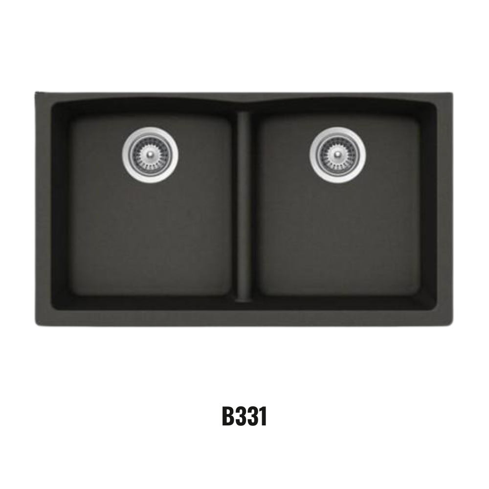 Évier double à cuve profonde et sous-plan Virtuo Granite Asphalte B331