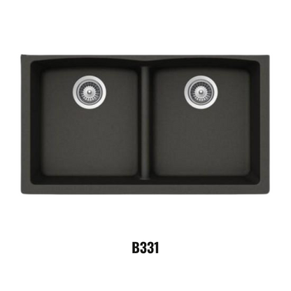 Évier double à cuve profonde et sous-plan Virtuo Granite Asphalte B331