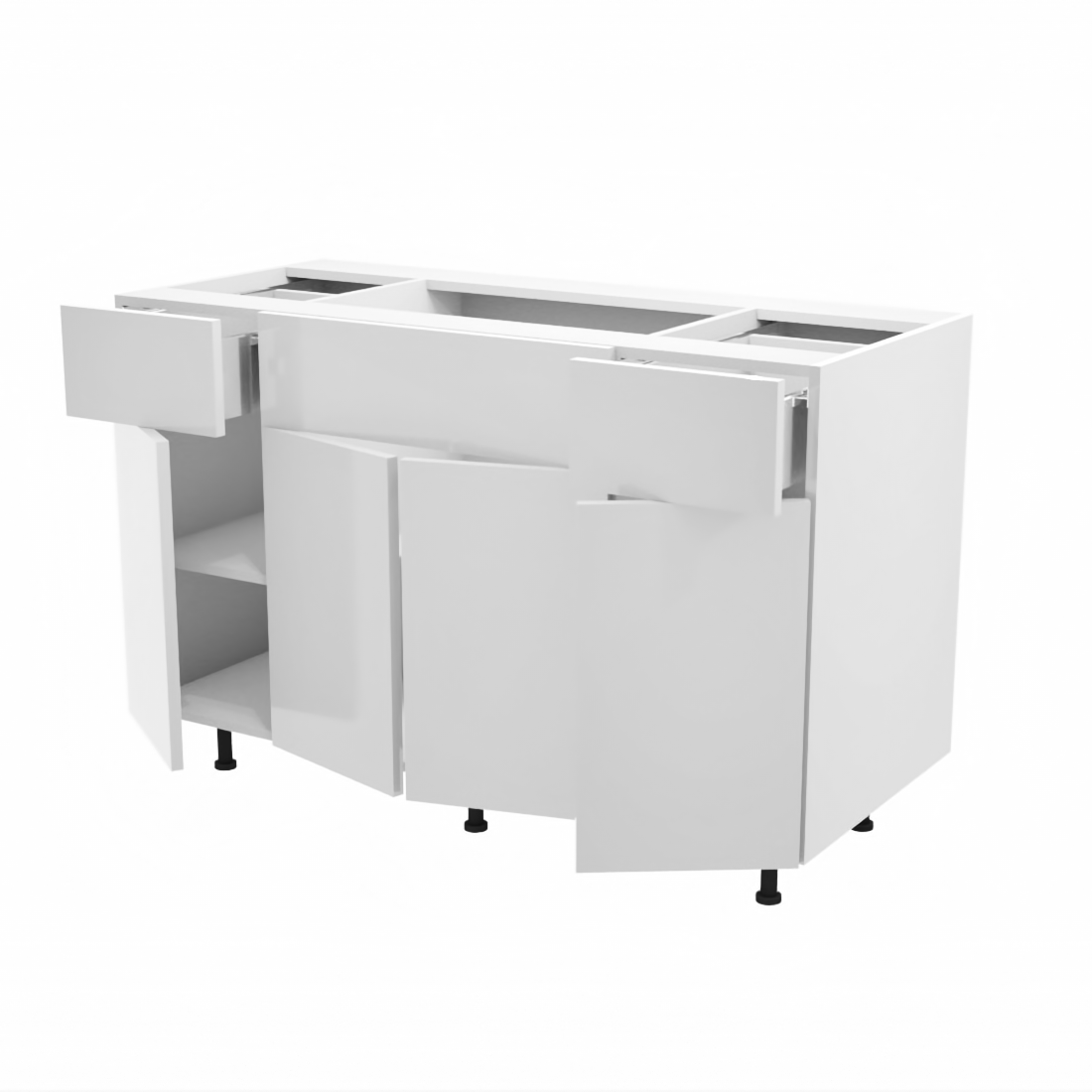 Bathroom vanity cabinet with doors and drawers 48”
