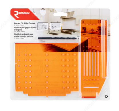 Drilling template for handles and knobs