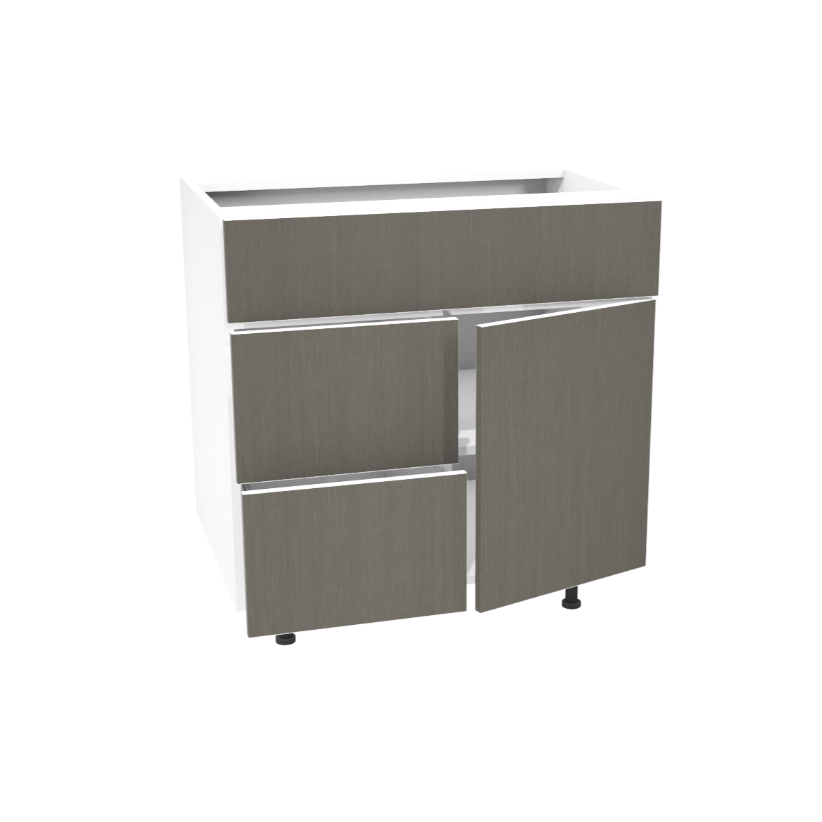 Bathroom vanity with 1 door and 2 drawers 30”W