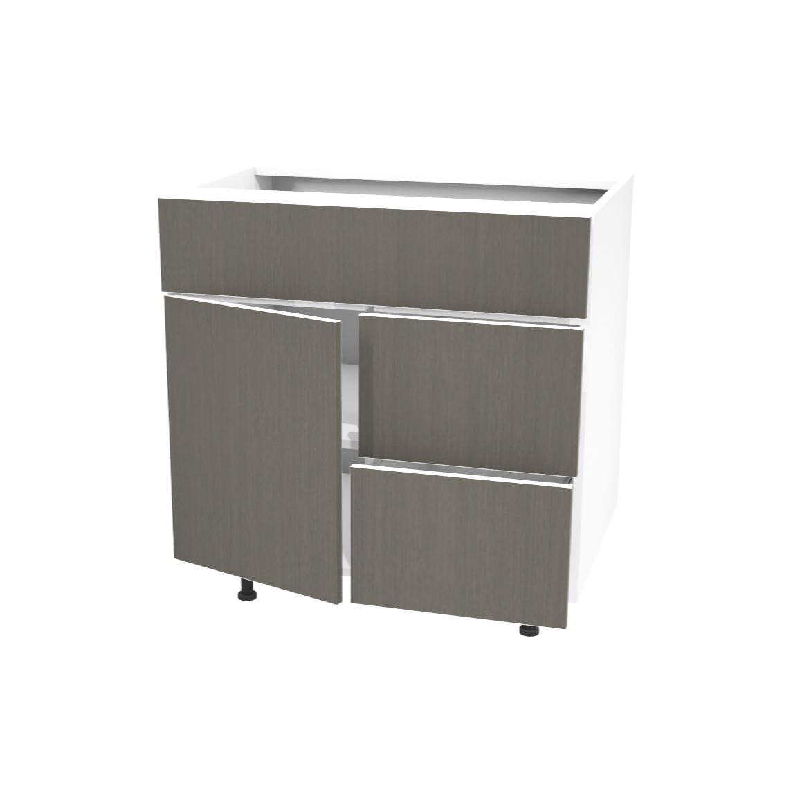 Bathroom vanity with 1 door and 2 drawers 30”W