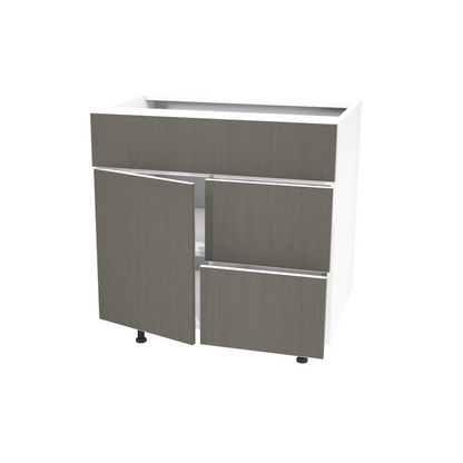 Bathroom vanity with 1 door and 2 drawers 30”W