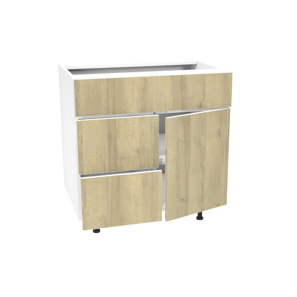 Bathroom vanity with 1 door and 2 drawers 30”W