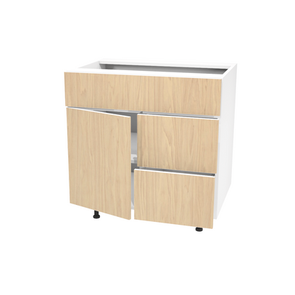Bathroom vanity with 1 door and 2 drawers 30”W