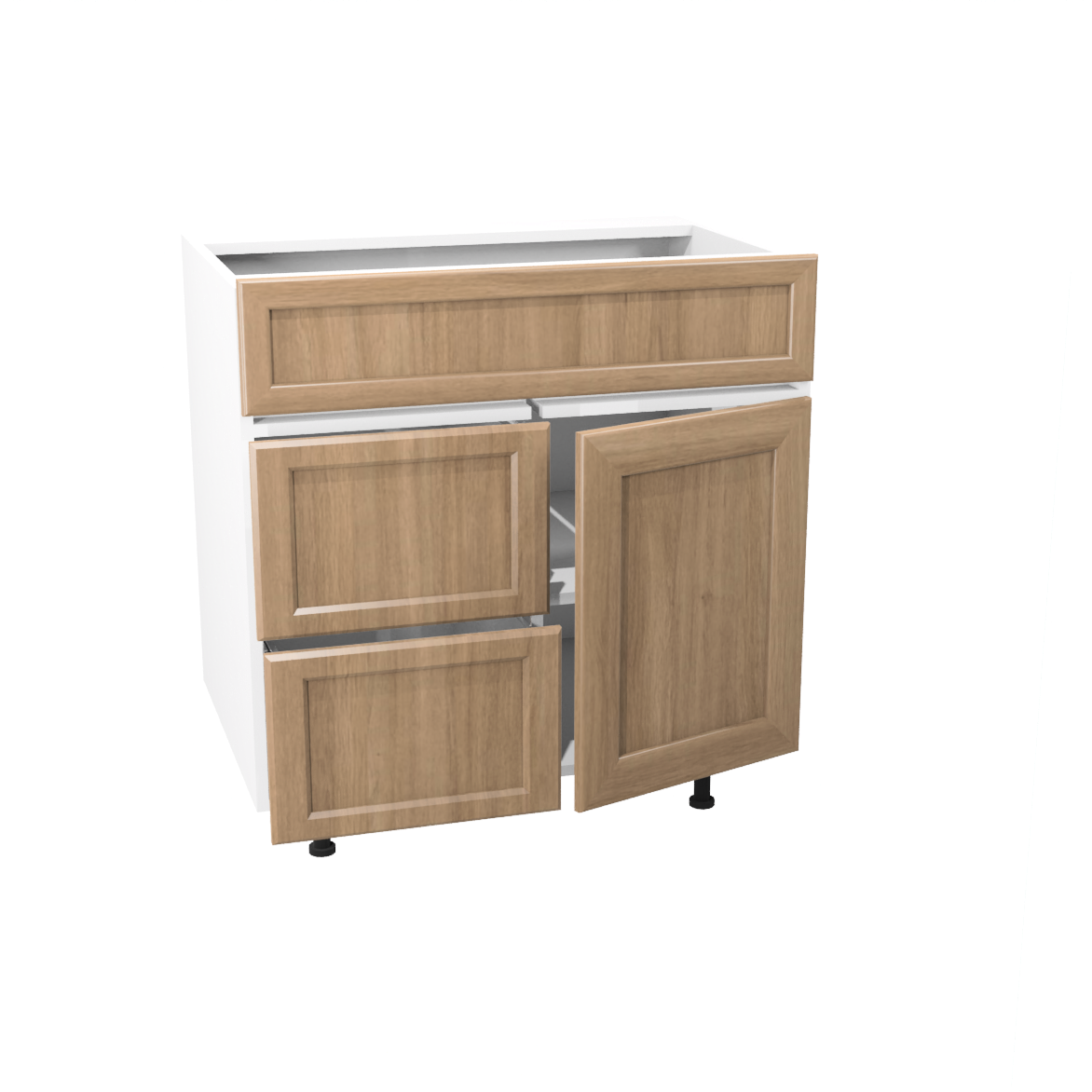 Bathroom vanity with 1 door and 2 drawers 30”W