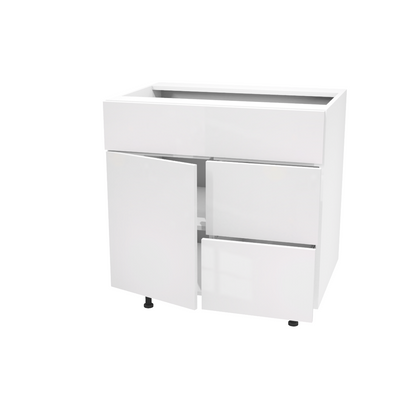 Bathroom vanity with 1 door and 2 drawers 30”W