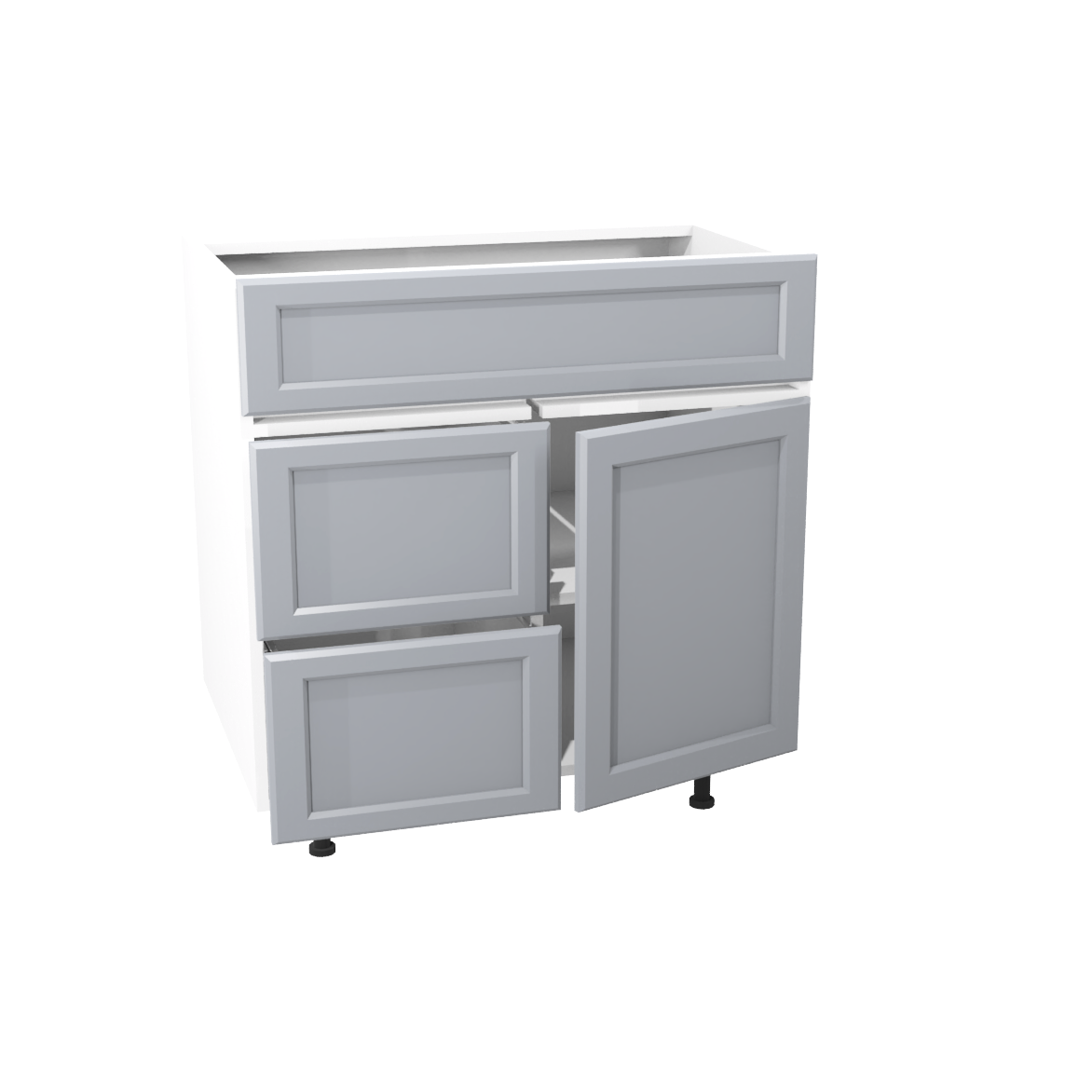 Bathroom vanity with 1 door and 2 drawers 30”W