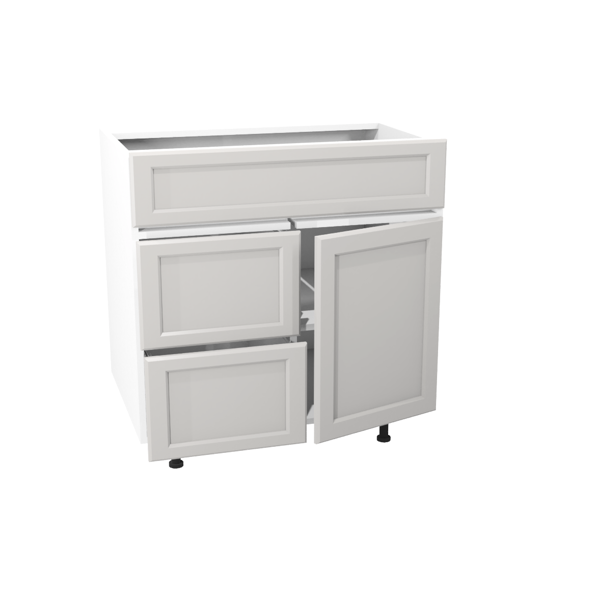 Bathroom vanity with 1 door and 2 drawers 30”W