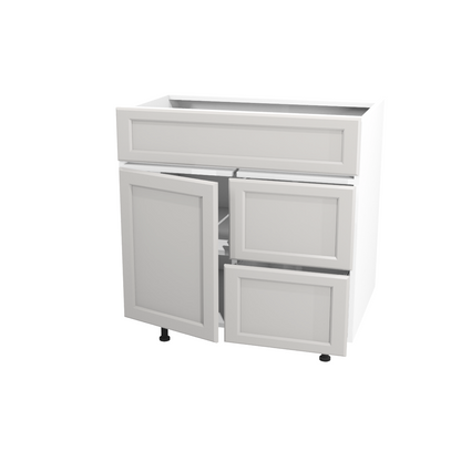 Bathroom vanity with 1 door and 2 drawers 30”W