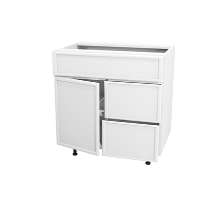 Bathroom vanity with 1 door and 2 drawers 30”W