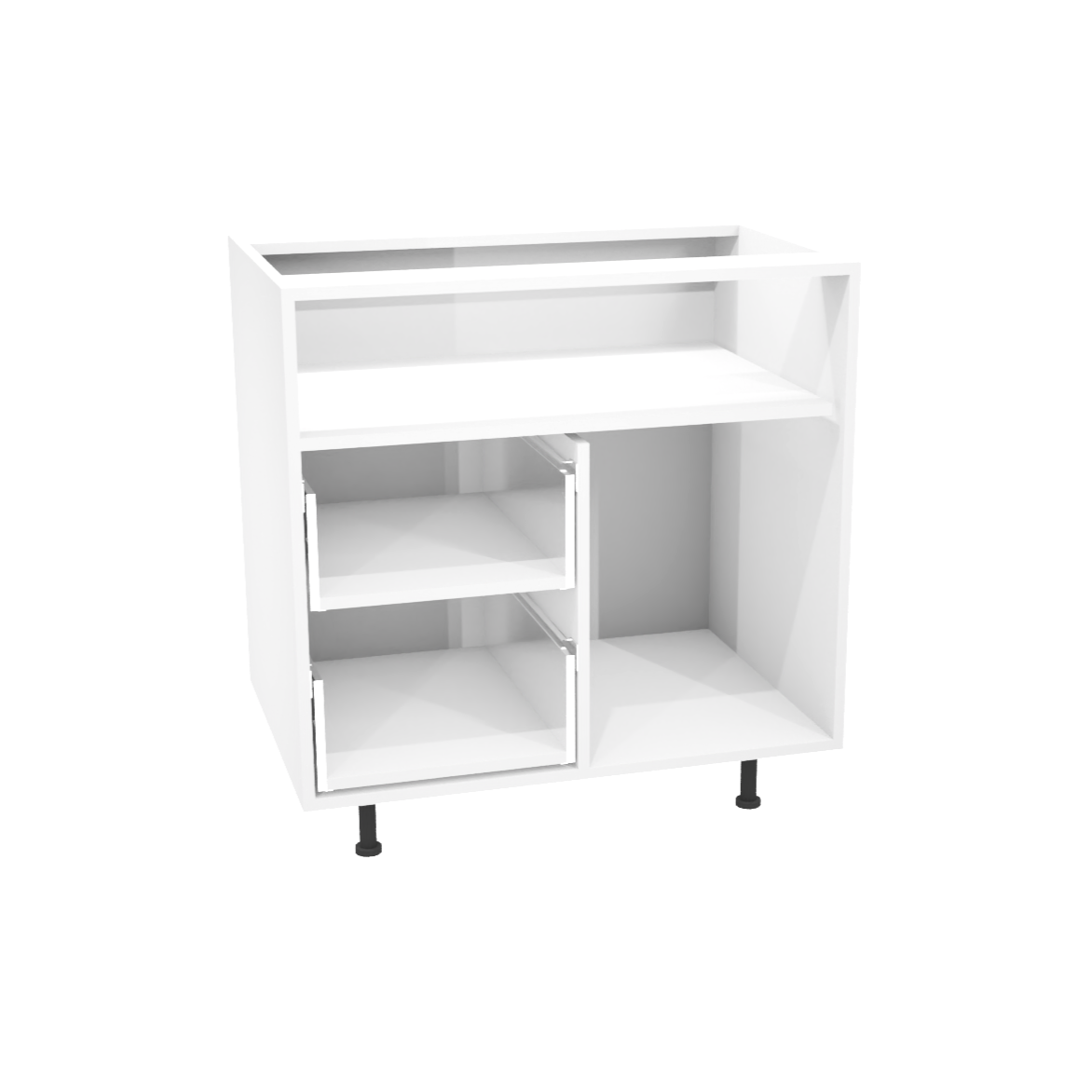 Bathroom vanity with 1 door and 2 drawers 30”W