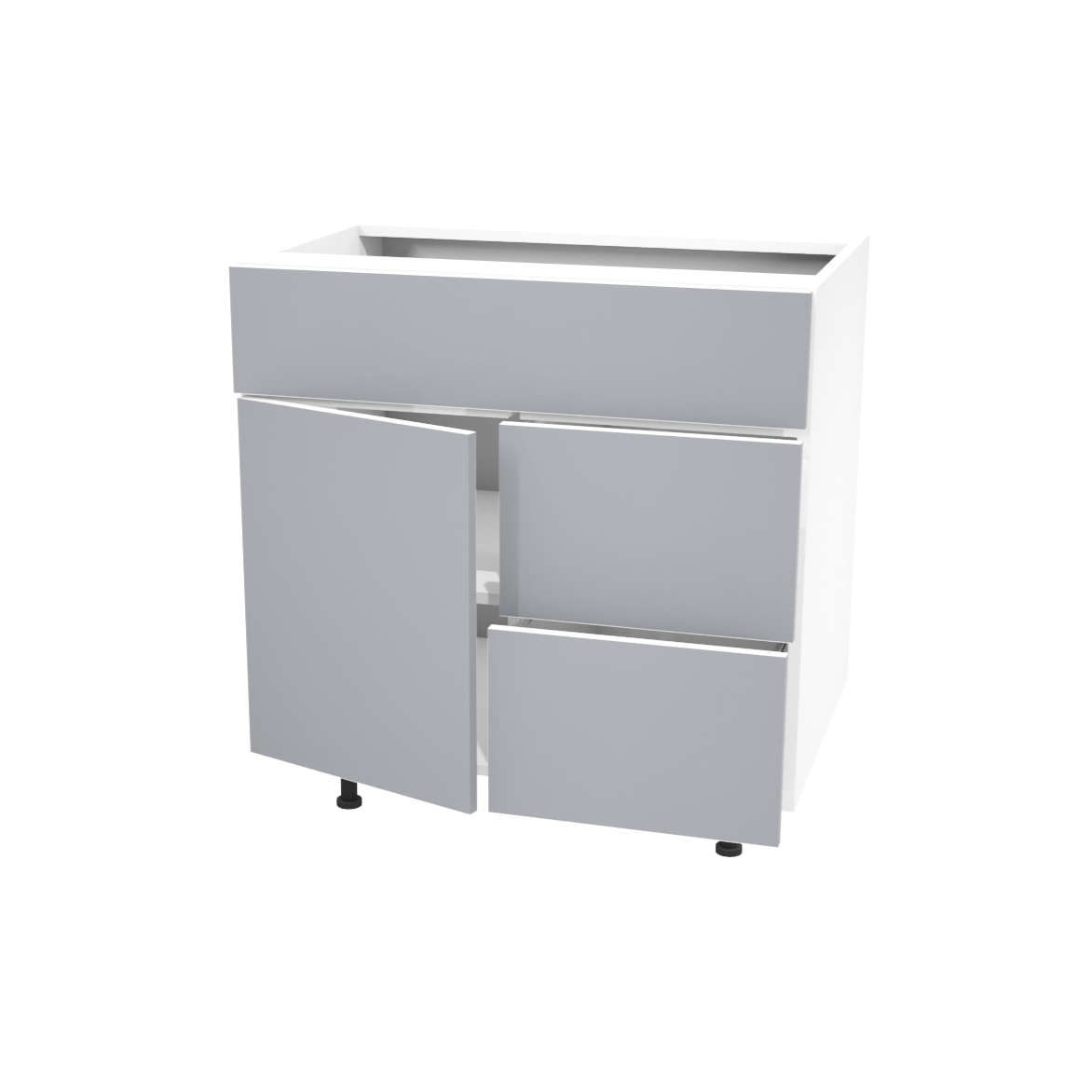Bathroom vanity with 1 door and 2 drawers 30”W