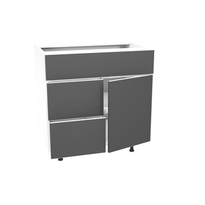 Bathroom vanity with 1 door and 2 drawers 30”W
