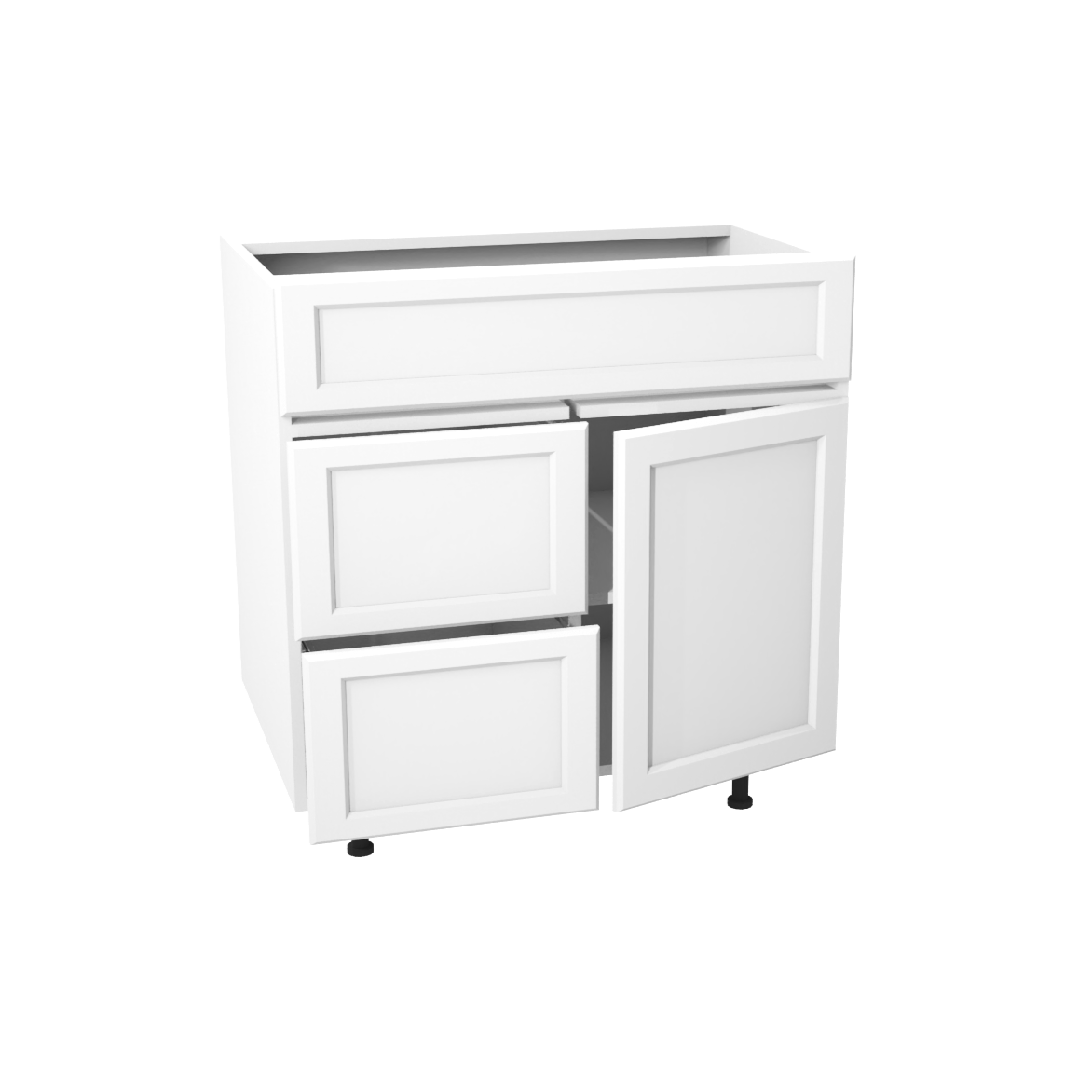 Bathroom vanity with 1 door and 2 drawers 30”W