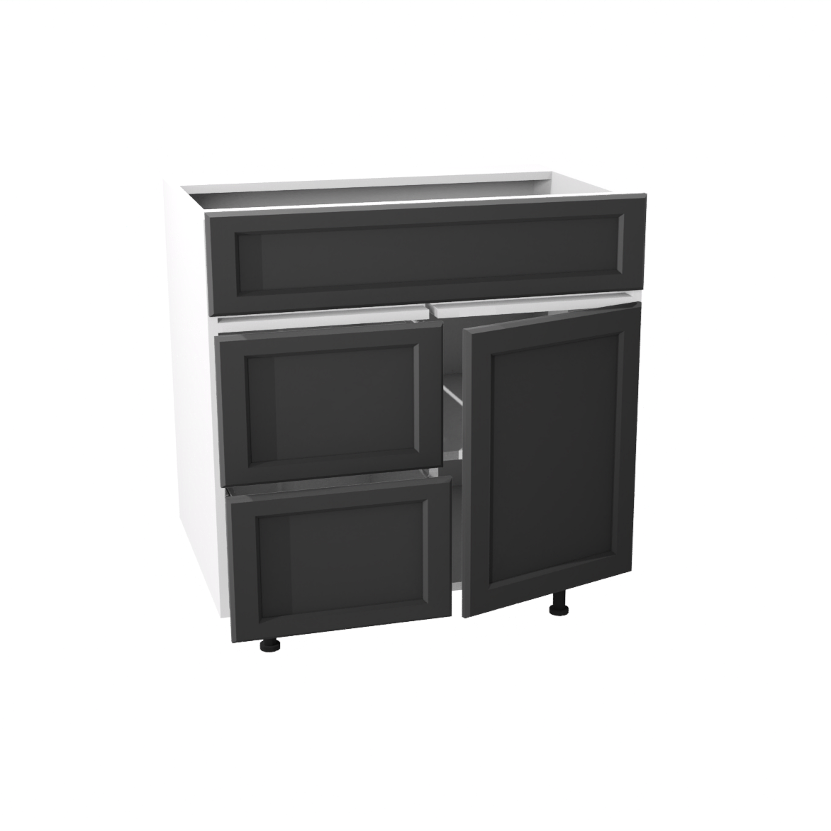 Bathroom vanity with 1 door and 2 drawers 30”W