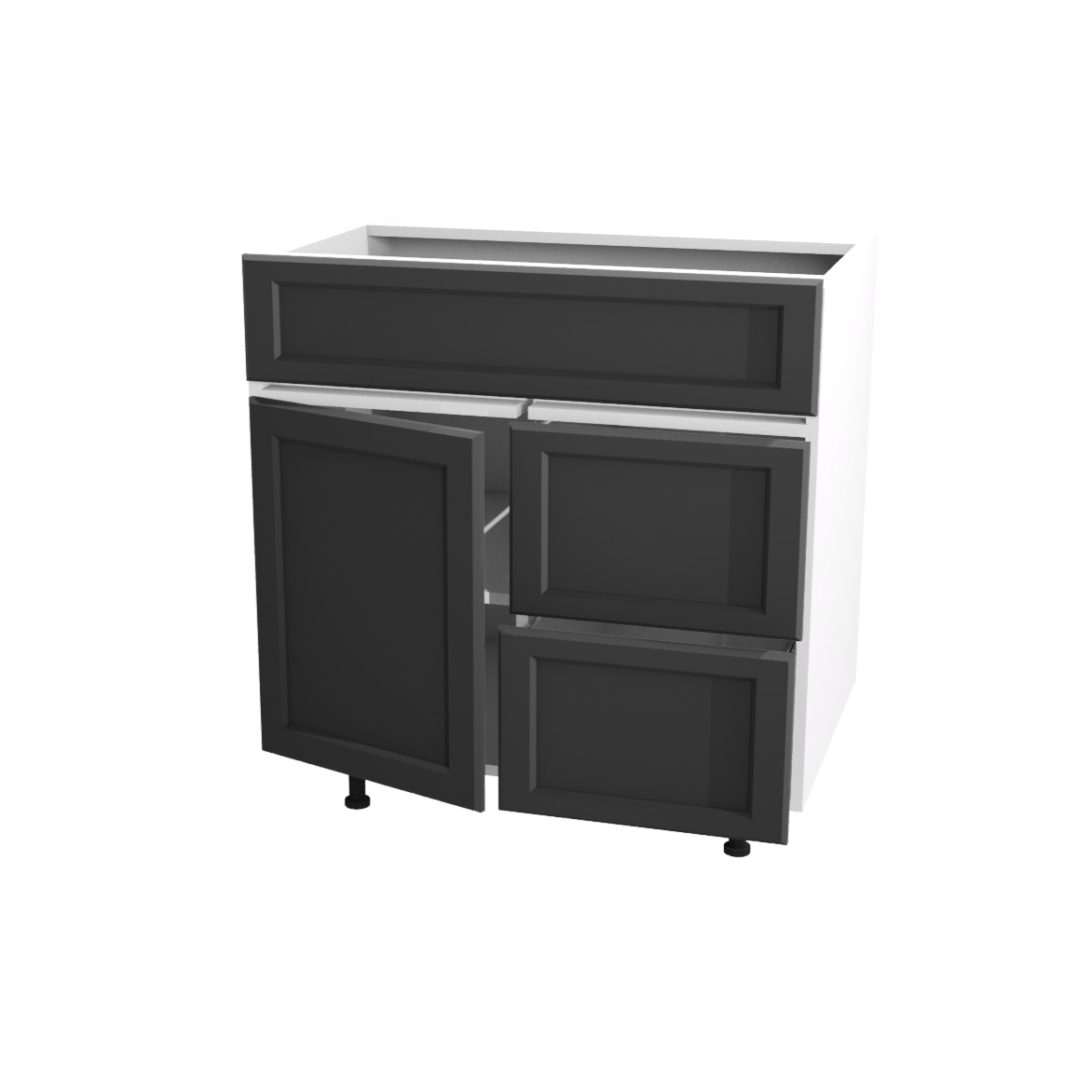 Bathroom vanity with 1 door and 2 drawers 30”W