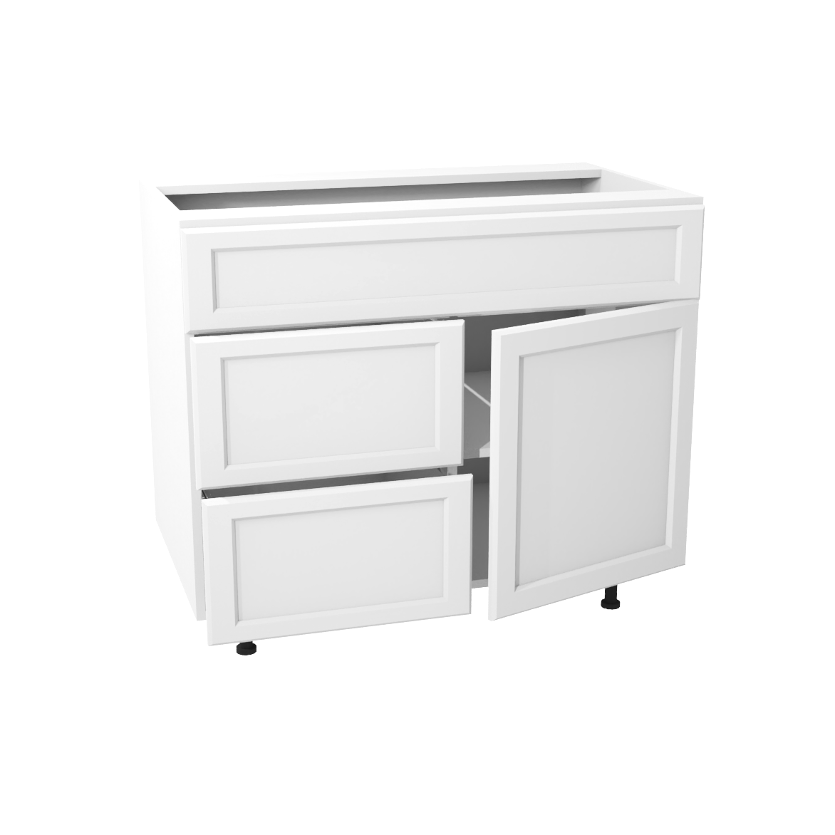 Bathroom vanity 1 door and 2 drawers 36''L
