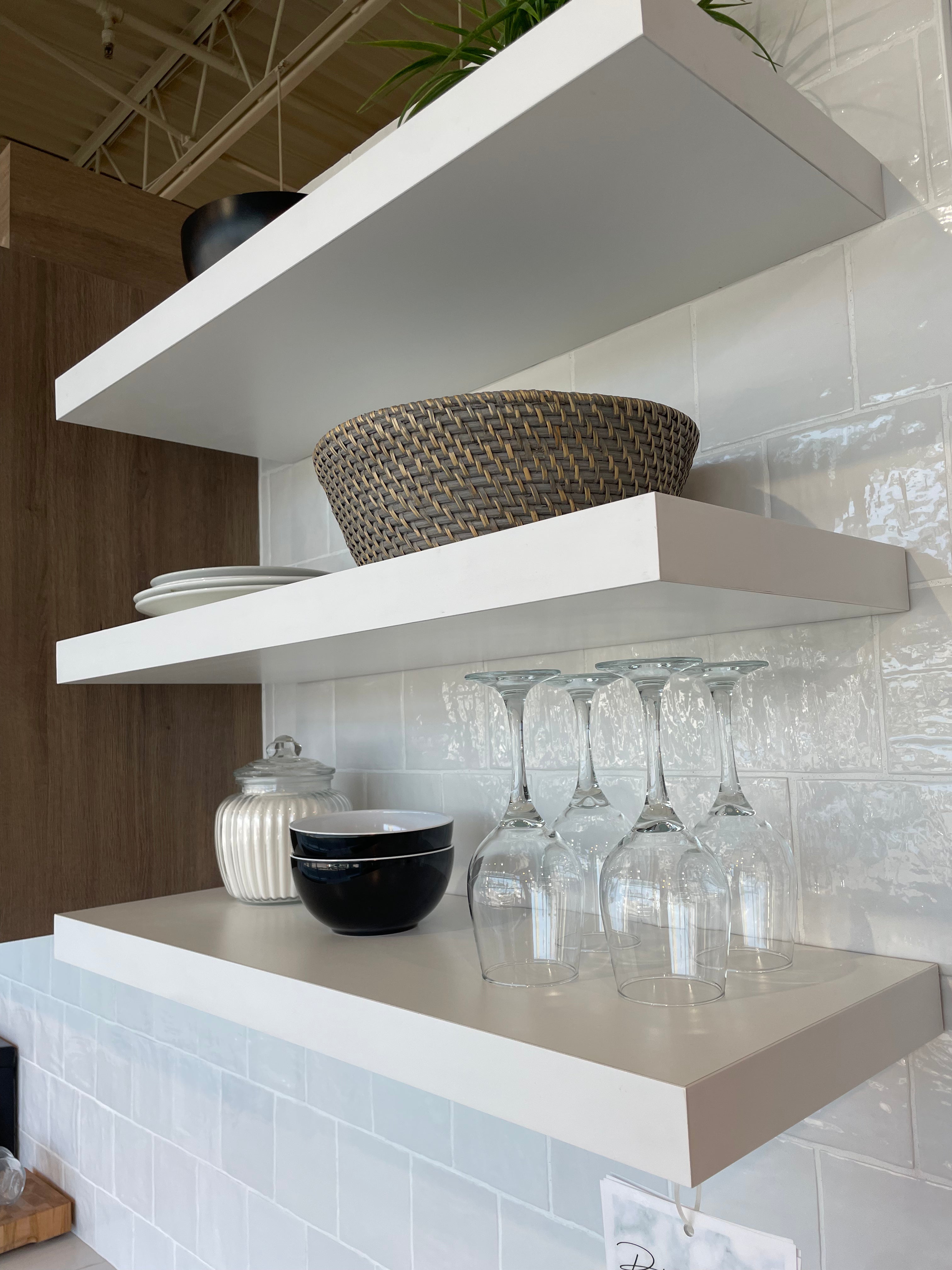 Freestanding/floating white, walnut or cherry shelf available in several sizes