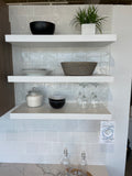 Tablette autoportante/flottante blanche, noyer ou merisier disponible en plusieurs grandeurs