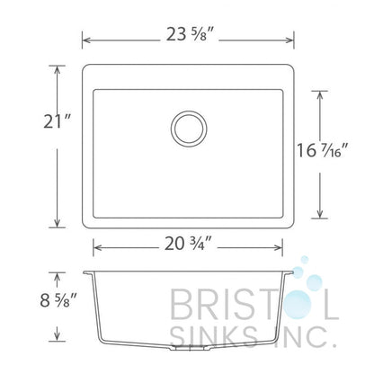 Évier simple sur comptoir Virtuo Granite B346-B349