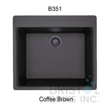 Single bowl granite countertop sink Virtuo Granite 23 5/8" x 21" x 8 5/8''