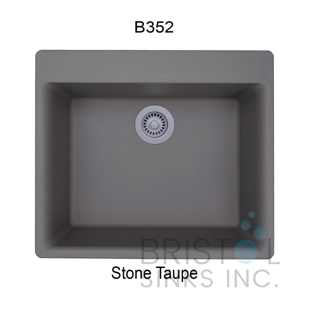 Single bowl granite countertop sink Virtuo Granite 23 5/8" x 21" x 8 5/8''
