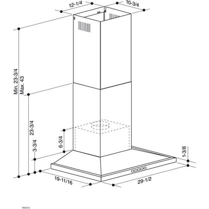 Hotte cheminée pour plafond Broan 30'' BWS1304SS - LIQUIDATION
