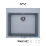 Single bowl granite countertop sink Virtuo Granite 23 5/8" x 21" x 8 5/8''