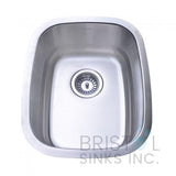 Single under-bowl sink for prep or bar Bristol 18 1/2 x 15 x 7''