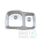 Bristol stainless steel double bowl sink 31 1/2 x 20 3/4 x 9 x 7''