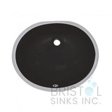 Black Porcelain Oval Undermount Bathroom Sink